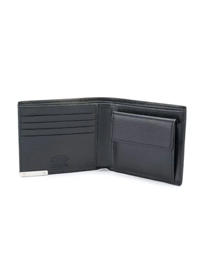 Shop Tod's Logo Plaque Bifold Wallet In Black