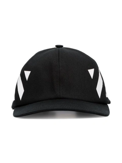 Shop Off-white Stripe Print Baseball Cap In Black