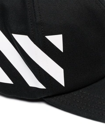 Shop Off-white Stripe Print Baseball Cap In Black