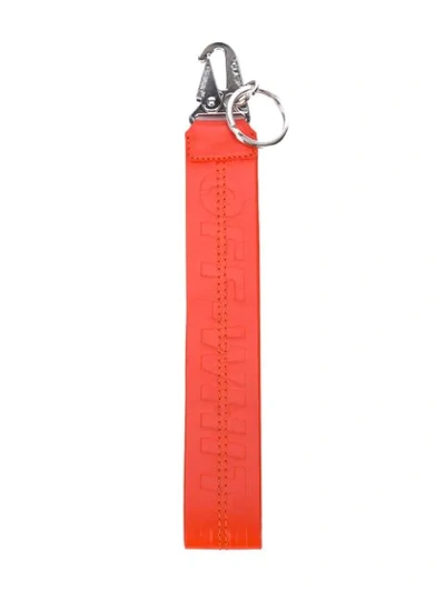 Shop Off-white Industrial Logo Strap Keyring In Orange