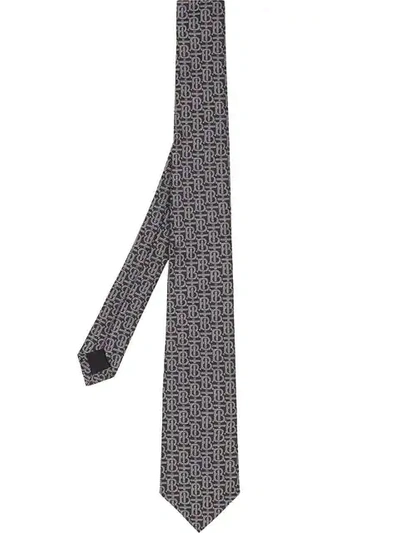 Shop Burberry Classic Cut Monogram Silk Jacquard Tie In Black