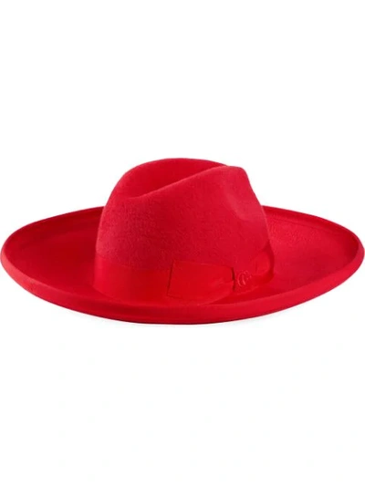 Shop Gucci Felt Wide-brim Hat In 6474 Red