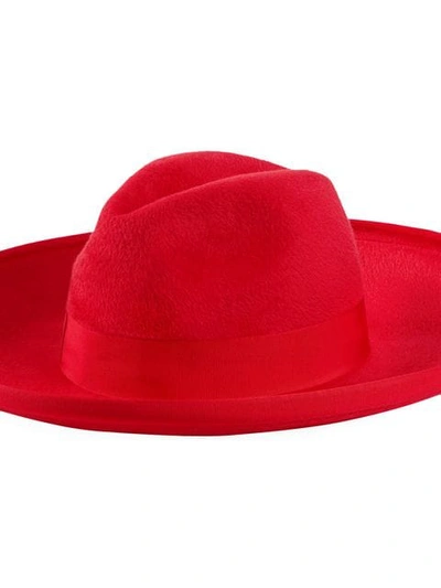 Shop Gucci Felt Wide-brim Hat In 6474 Red