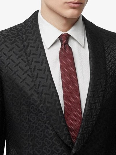 Shop Burberry Classic Cut Micro Dot Silk Jacquard Tie In Oxblood