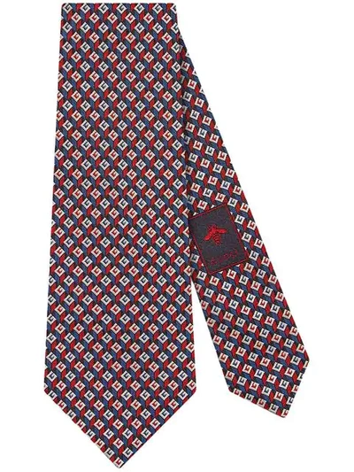 Shop Gucci 3-d G Silk Tie In 4374 Red