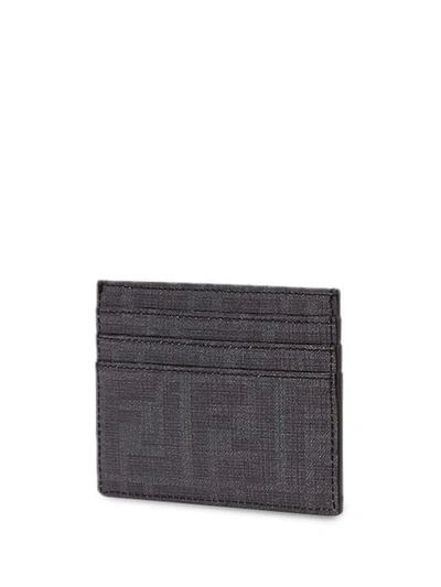 Shop Fendi Ff Motif Fabric Cardholder In Black