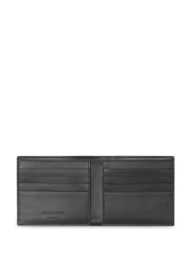 Shop Burberry Cow Print Leather International Bifold Wallet In Black / White