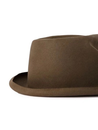 Shop Horisaki Moulded Fedora Hat In Brown