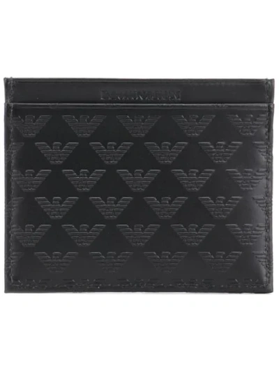 Shop Emporio Armani Embossed Logo Cardholder In Black