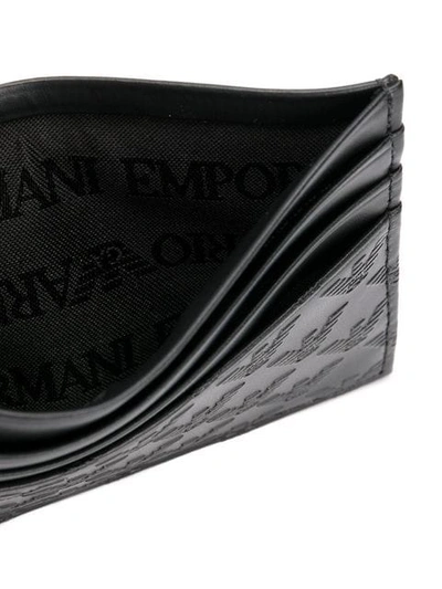 Shop Emporio Armani Embossed Logo Cardholder In Black