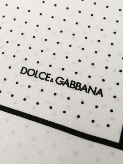 Shop Dolce & Gabbana Polka Dot Pocket Square In White