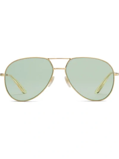 Shop Gucci Pilot-frame Metal Sunglasses In Metallic
