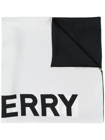 Shop Burberry Logo Print Scarf In Black