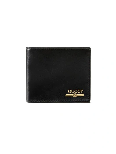 Shop Gucci Leather Wallet With  Logo In Black