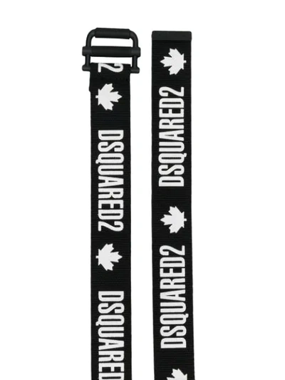 Shop Dsquared2 Logo Print Belt In M063 Black