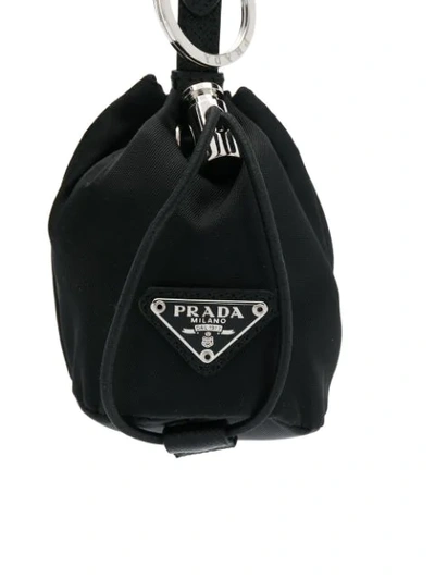 Shop Prada Backpack Keyring In Black