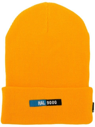 Shop Undercover Front Patch Beanie Hat In Orange