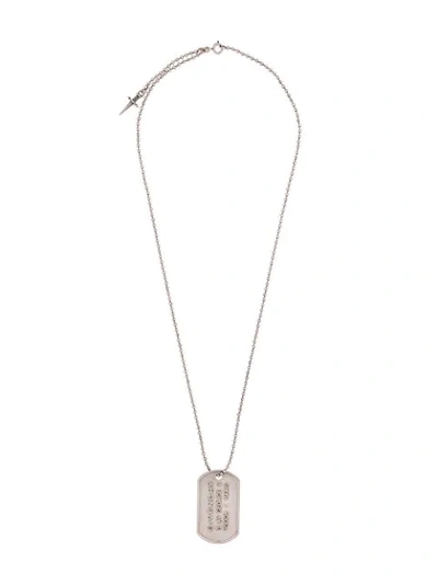 Shop Givenchy Military Tag Necklace In 723 Antic Silver
