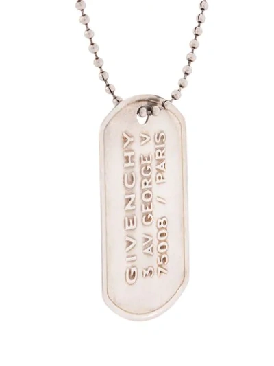 Shop Givenchy Military Tag Necklace In 723 Antic Silver