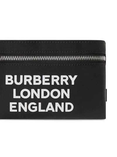 BURBERRY ARMBAND LOGO印花尼龙手拿包 - 黑色