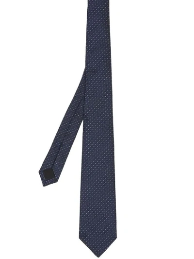 Shop Burberry Classic Cut Monogram Motif Silk Tie In Blue