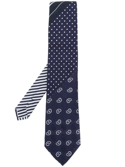 Shop Etro Multi-pattern Tie In Blue