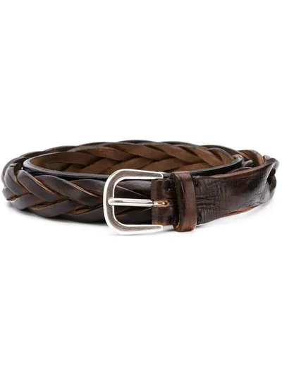 Shop Leqarant Braided Leather Belt In Brown