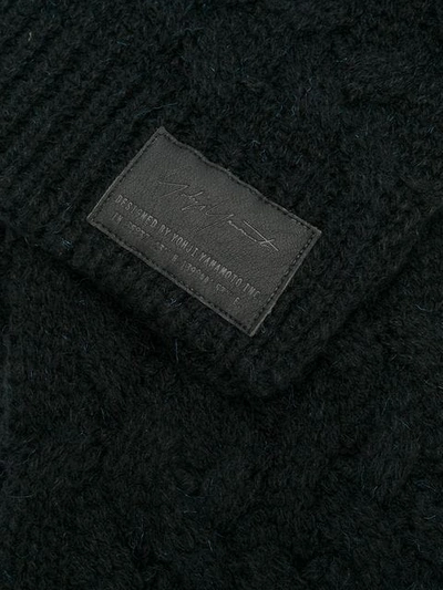 Shop Yohji Yamamoto Braided Scarf In Black