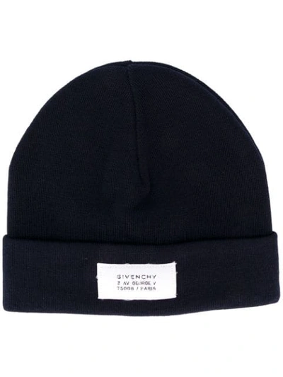 Shop Givenchy Slouchy Beanie Hat In Blue