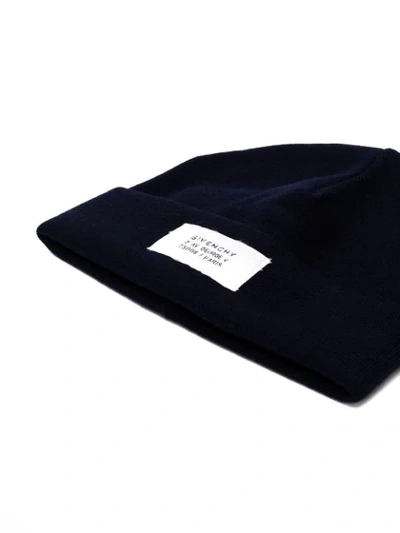 Shop Givenchy Slouchy Beanie Hat In Blue