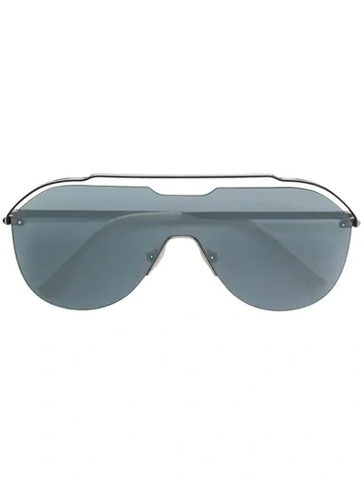 Shop Fendi Oversized Aviator Frame Sunglasses In White