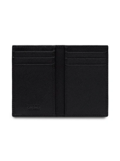 Prada Leather Card Holder In Black