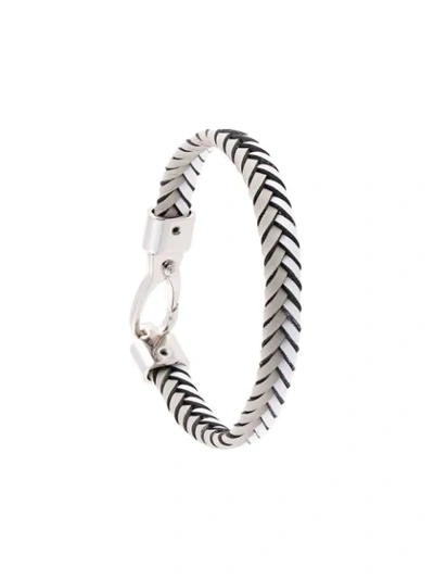 Shop Tod's Braided Bracelet In White