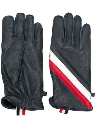 Shop Thom Browne Quilted Deerskin Leather Glove In 960 Red/white/blue