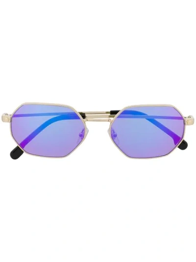 Shop Versace Eyewear Hexagon . Sunglasses - Gold
