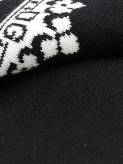 Shop Dolce & Gabbana Crown Knit Scarf In Black