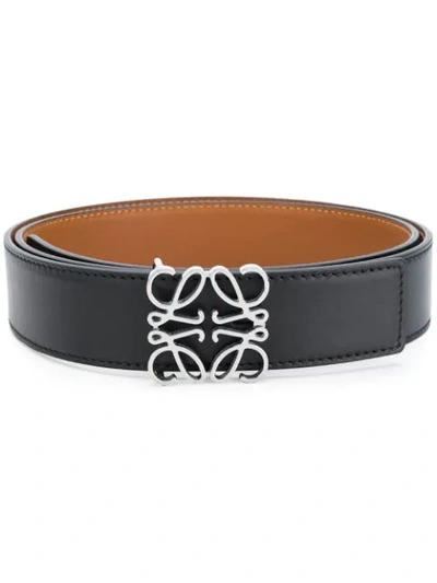 Shop Loewe Monogram Buckle Belt In Black