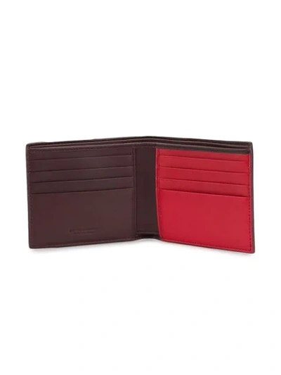 Shop Bottega Veneta Interlaced Bi-fold Wallet - Red