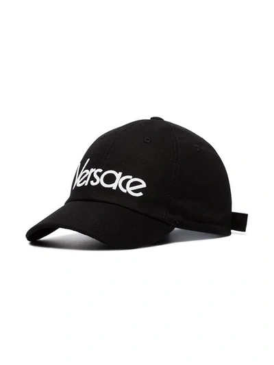 Shop Versace Logo Cap In Black
