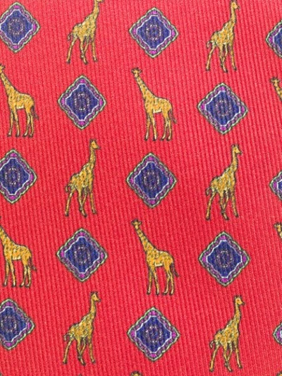 ETRO GIRAFFE PRINT TIE - 红色