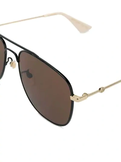 Shop Gucci Pilot-frame Sunglasses In Black