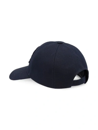 PRADA CANVAS BASEBALL CAP WITH LOGO - 蓝色