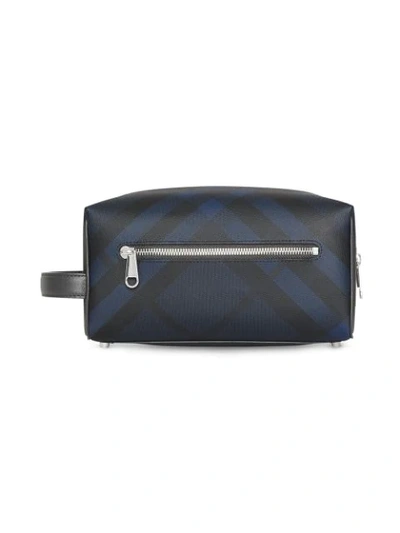 Shop Burberry London Check Pouch In Blue