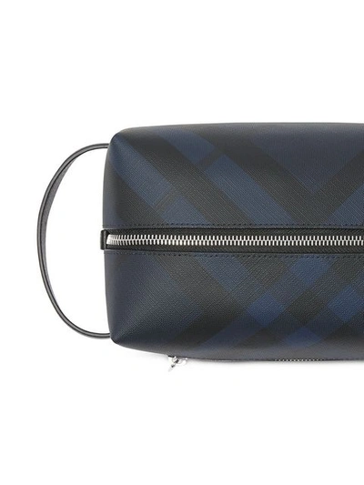 Shop Burberry London Check Pouch In Blue