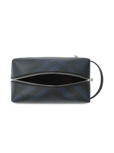 Shop Burberry London Check Pouch In Blue