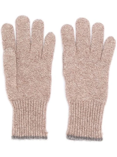 Shop Brunello Cucinelli Cashmere Gloves In Brown