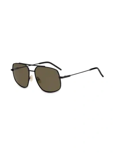 Shop Fendi Eyewear Square Framed Sunglasses - Black