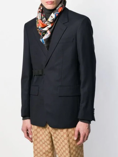 Shop Gucci Courrier Print Scarf In Black