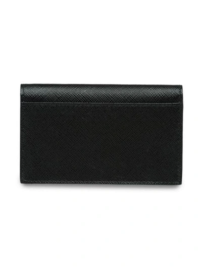 Shop Prada Leather Card Holder In Black