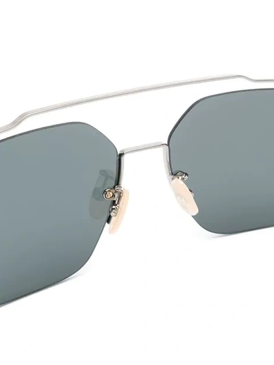 Shop Fendi Square Frame Sunglasses In White